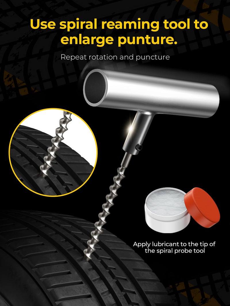 AUTOWN Tire Repair Kit with Plugs Fix Punctures & Plug Flats with Ease - Heavy Duty Flat Tire Puncture Repair Kit for Car  Motorcycle  ATV  UTV  RV  Trailer  Tractor  Jeep  Etc - Image 3